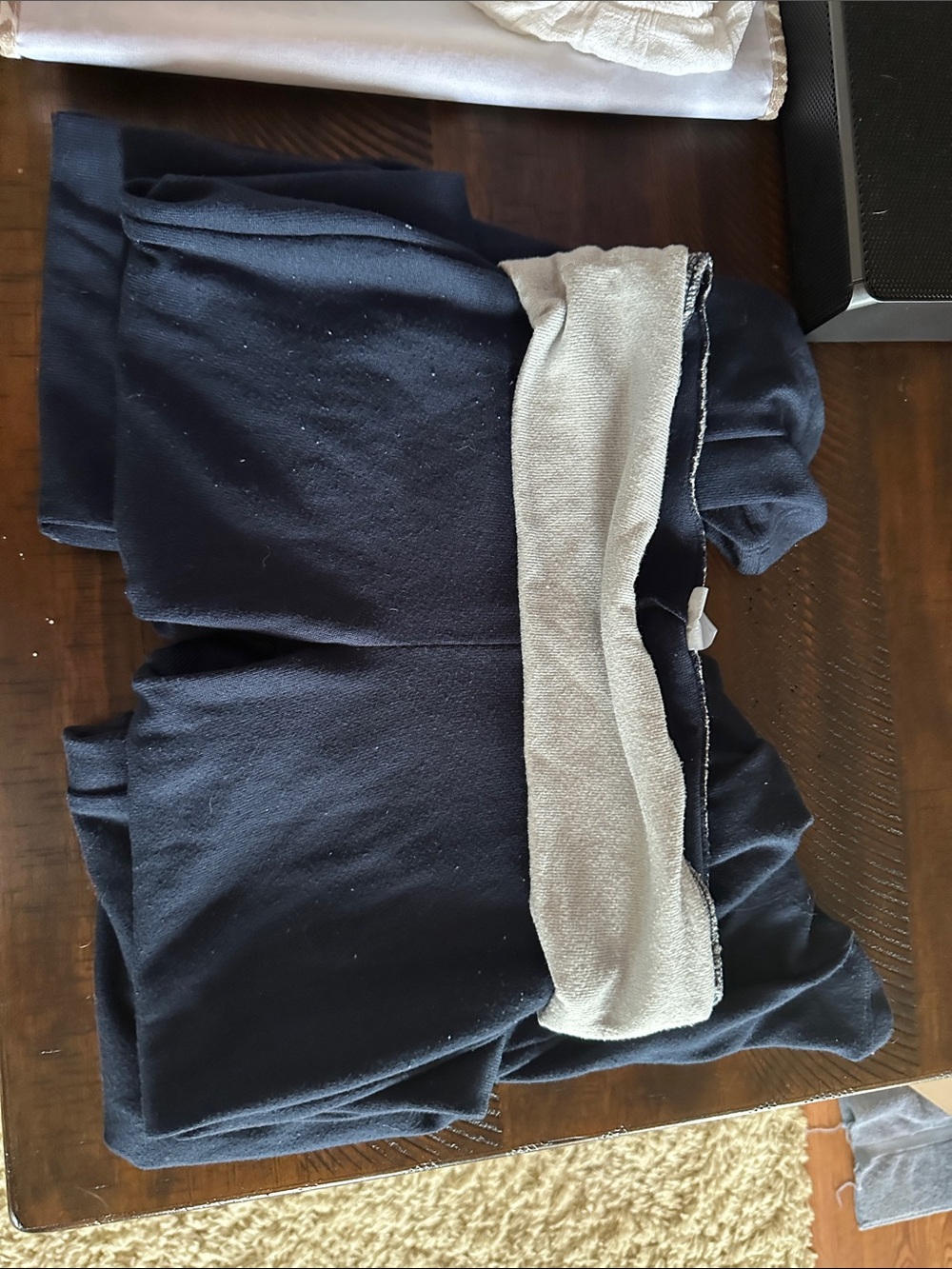 Hollister Navy Pajama Leggings with Cream Fleece Waistband